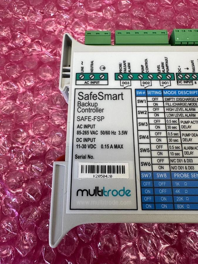 Used Multirode Safe-FSP Safesmart Backup Controller/ Pump Monitor 84-800111