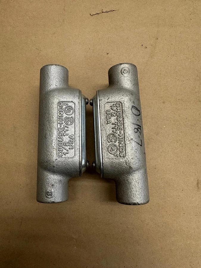 Used Crouse-Hinds T17 1/2” T Conduit - Lot of 2
