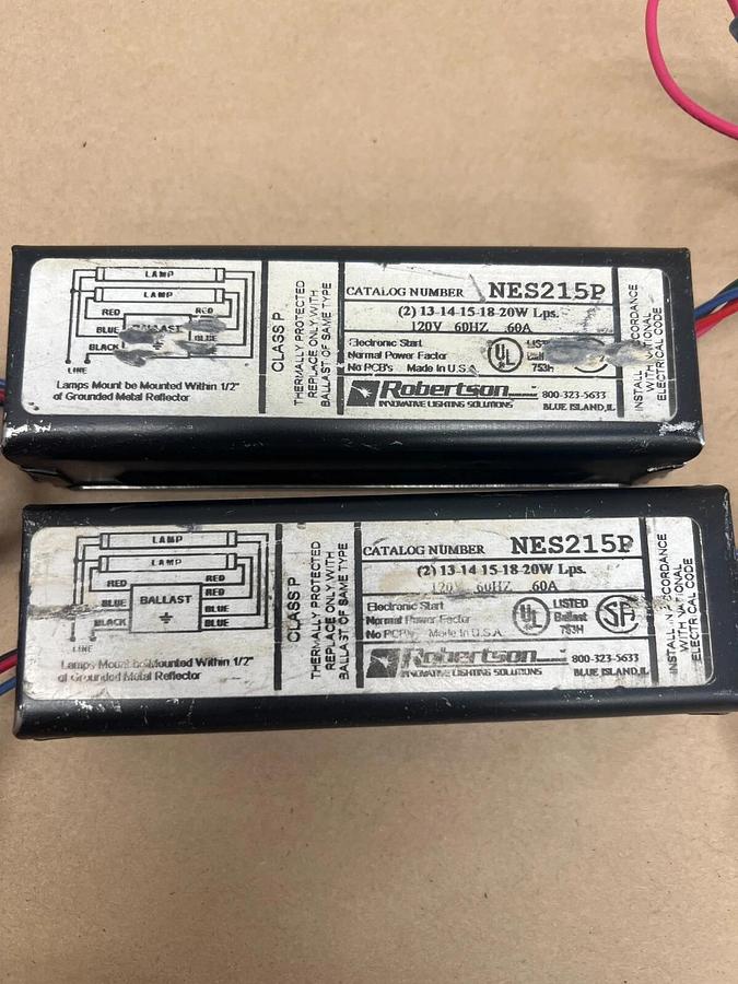 Used Robertson SS215P Ballast Transformer 120 V 60 HZ .600 A (Lot of 2)