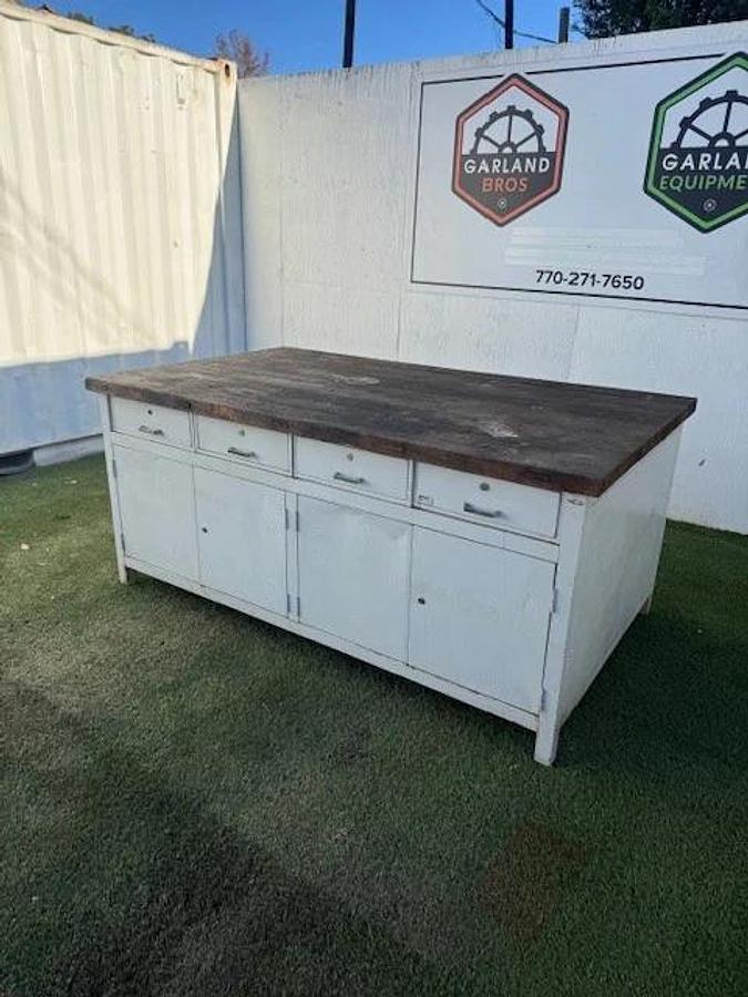 Used Dimmetal Industrial Shop/Storage Desk & Table, 4-Drawer, W:78-3/4” D:46” H:36”