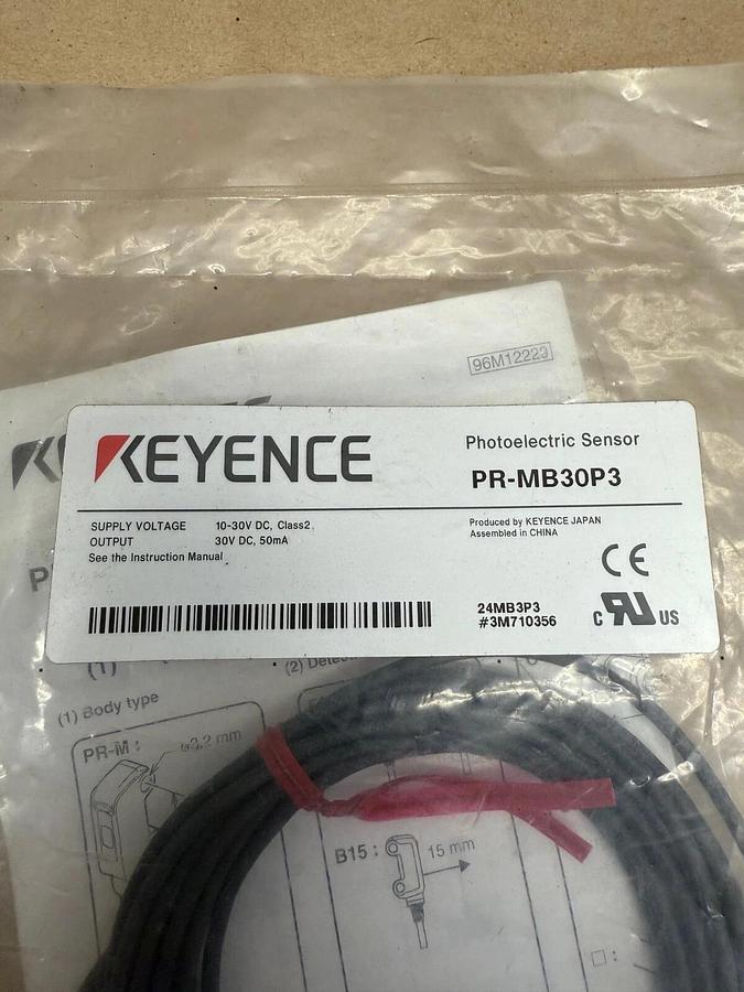 Used Keyence PR-MB30P3 Mini Slim Reflective Photoelectric Sensor