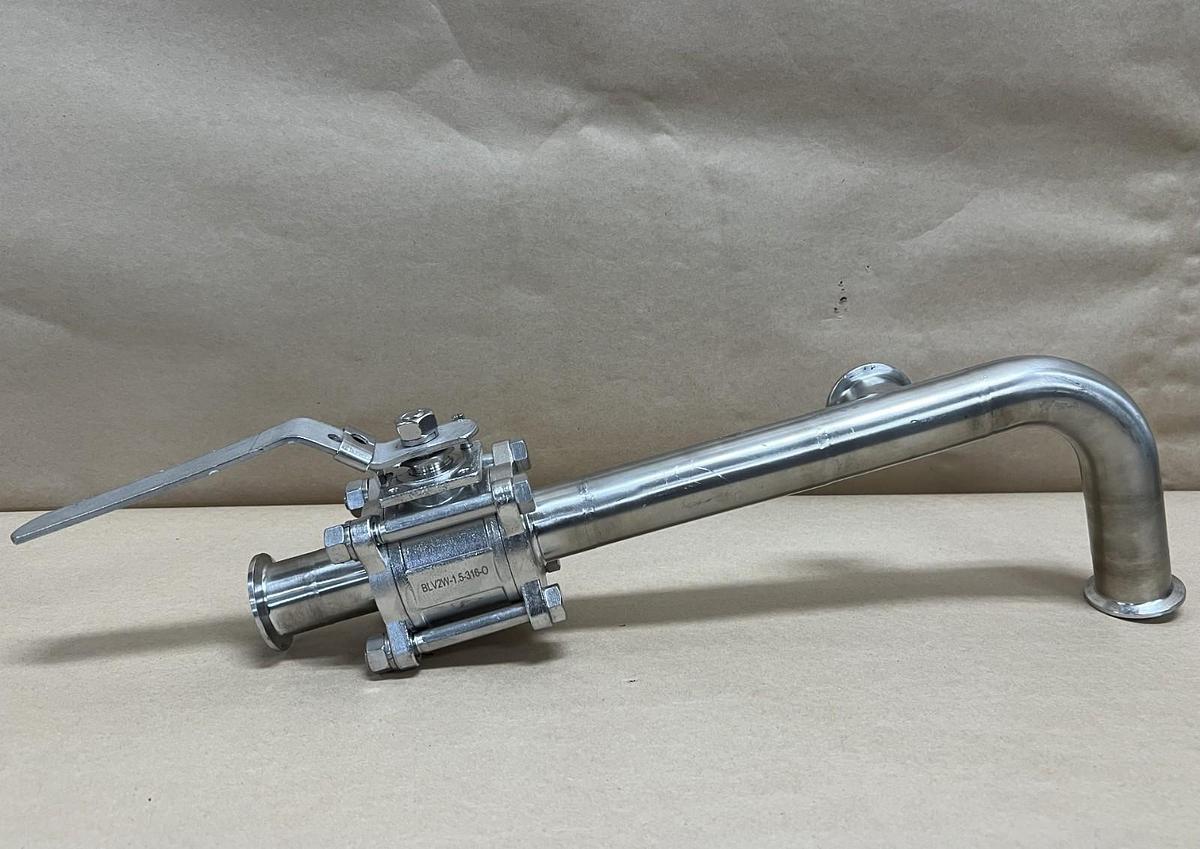 Used Steel & O'Brien BLV2W-1.5-316-0 1.5" Sanitary CF8M (316) Ball Valve Assembly