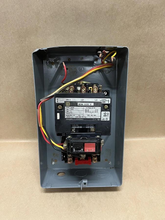 Used Square D 8536 SDG1, Nema Size 2 Motor Starter w/ Enclosure