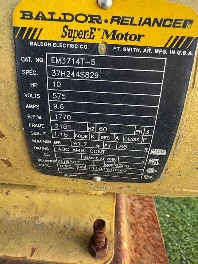 Used American Fan Co IE-13-MH, CCW Top Horizontal, Baldor 10Hp Motor @ 1770RPM, 575V