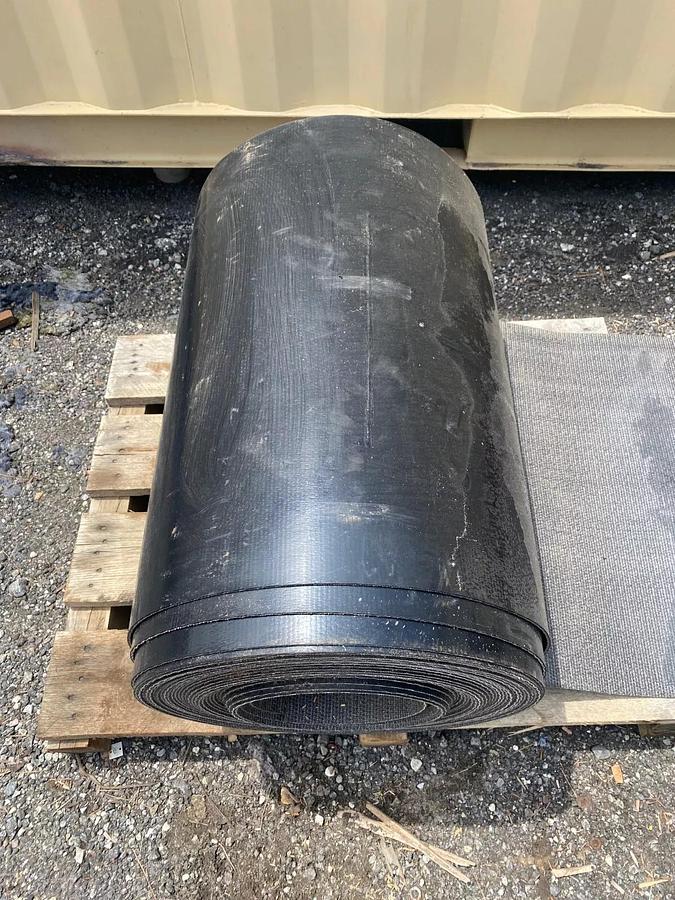 Used Conveyor Belt 24” Width VIS Grid Top, Poly/Nylon, 2 Ply, 110' Long .125 Gauge