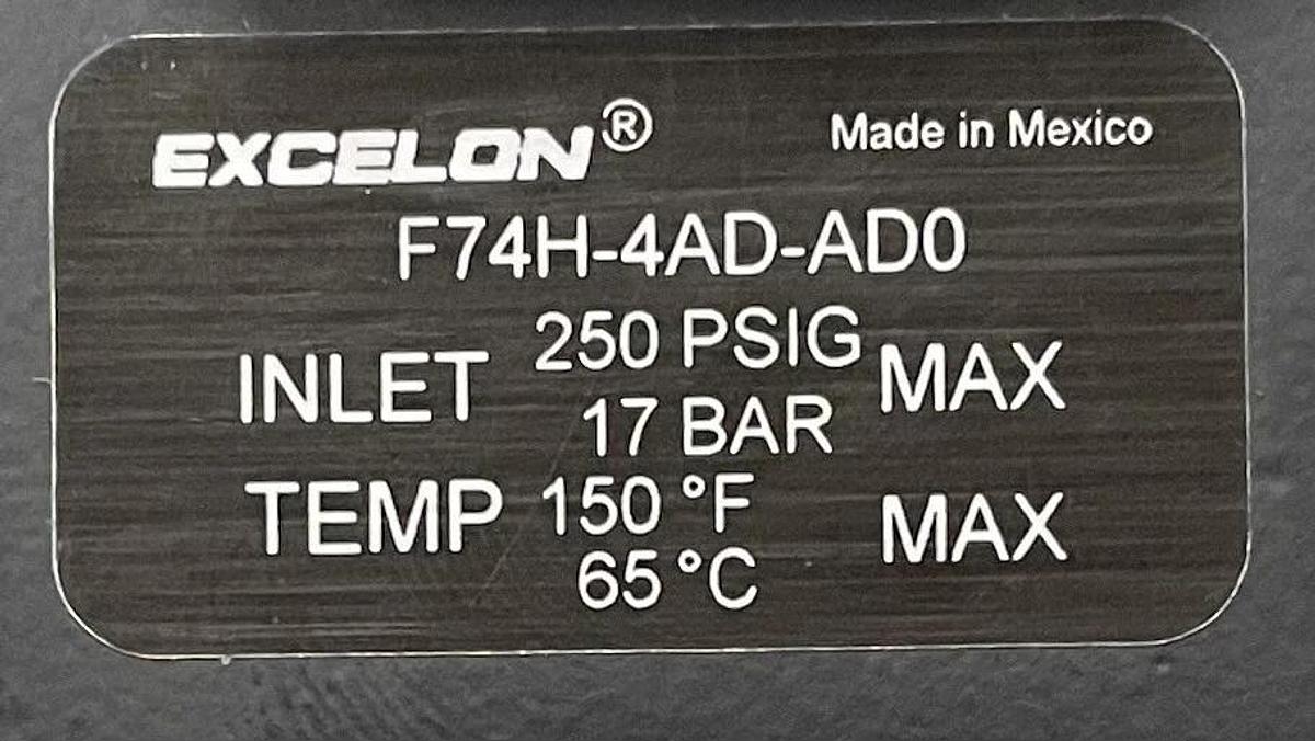 Used Norgren F74H-4AD-AD0 Coalescing Air Line Filter, 1/2” NPT, Mechanical Indicator
