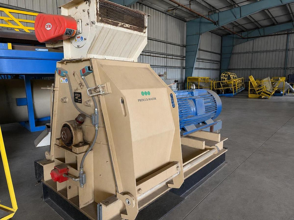 Used Andritz 43245 Hammer Mill & 1224 Feeder, 350Hp @ 1780RPM Motor