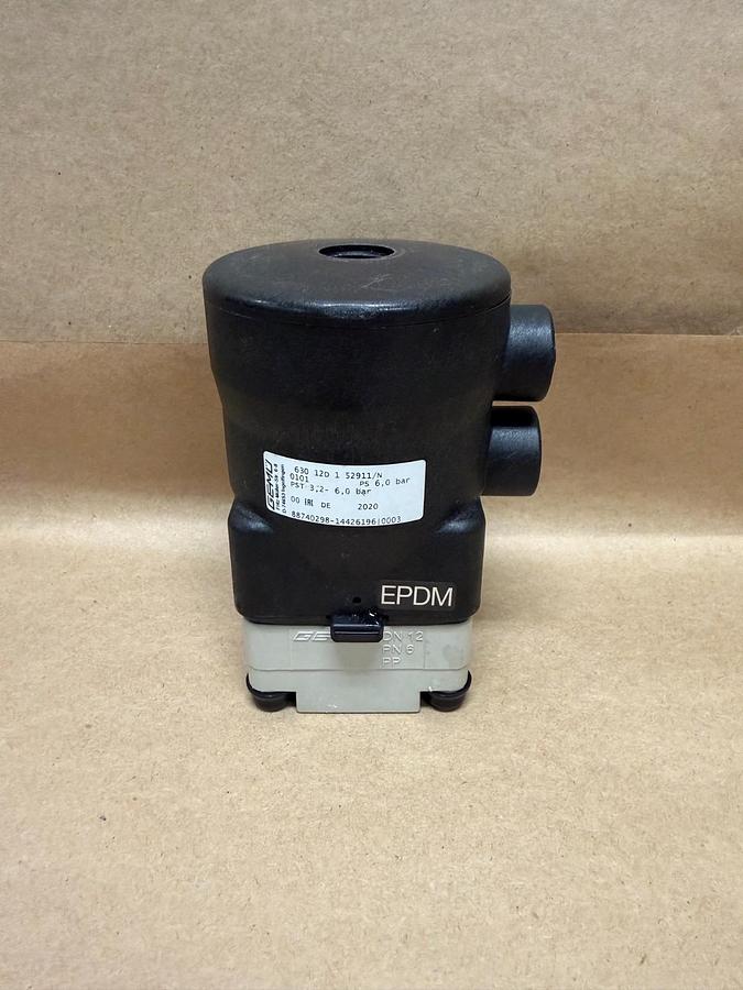 Used GEMU 630 12D 1 52911/N 0101 Pneumatic Diaphragm Valve, 6 Bar Pressure, DN12