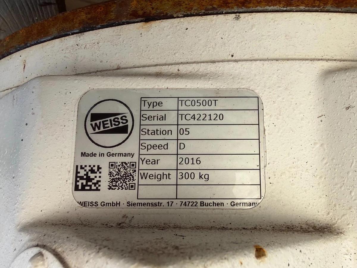 Used WEISS GmbH TC0500T 5 Station Rotary Indexing Table w/ WEISS 5.5AZK 90L-4T
