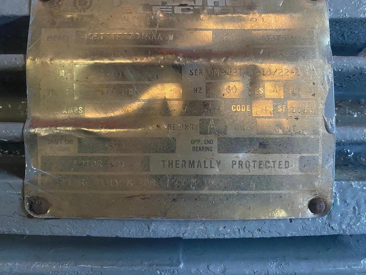 Used Dean Pump 1-1/2x3x13-1/2 R444 Pump With Marathon Motor 100HP, 5570 RPM