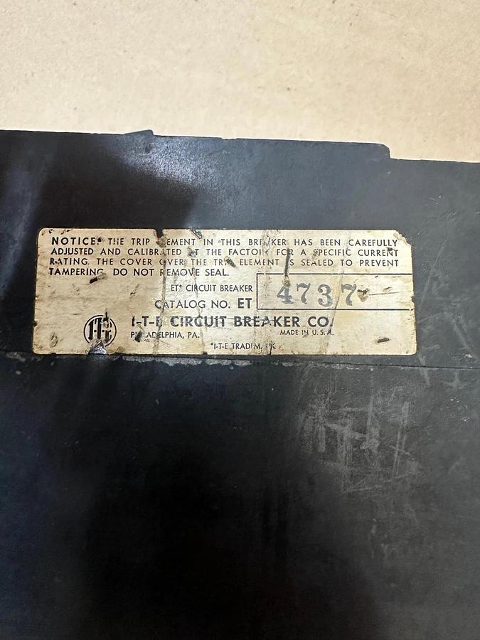 Used I.T.E. ET225 225A 3 Pole Circuit Breaker