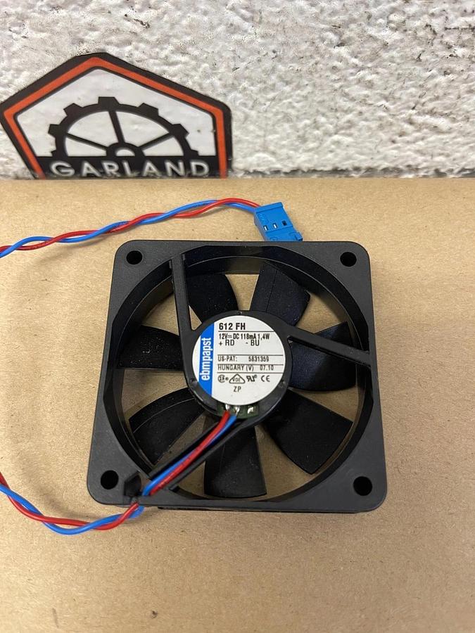Used Ebm-Papst 612 FH Axial Cooling Fan, 12VDC, 1.4W