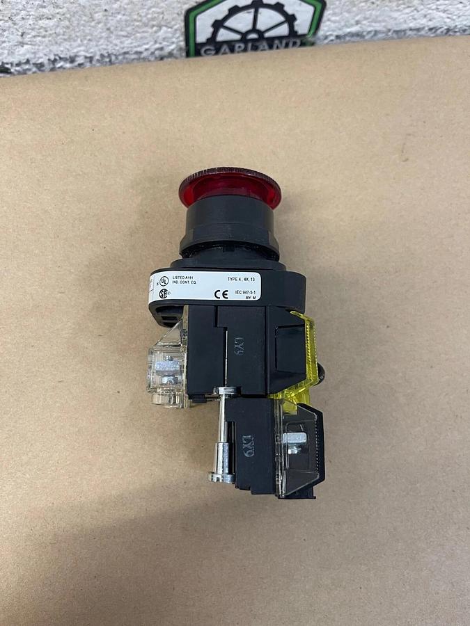 Used Allen Bradley 800HC-FRXTQH24RG22 Emergency Stop Pushbutton Ser F 24V