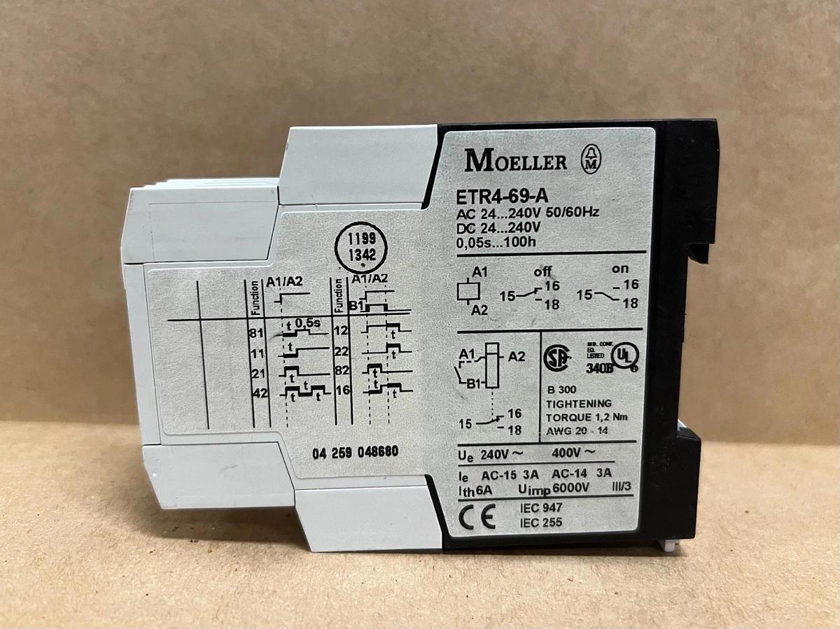 Used Moeller ETR4-69-A 24-240V Timing Relay