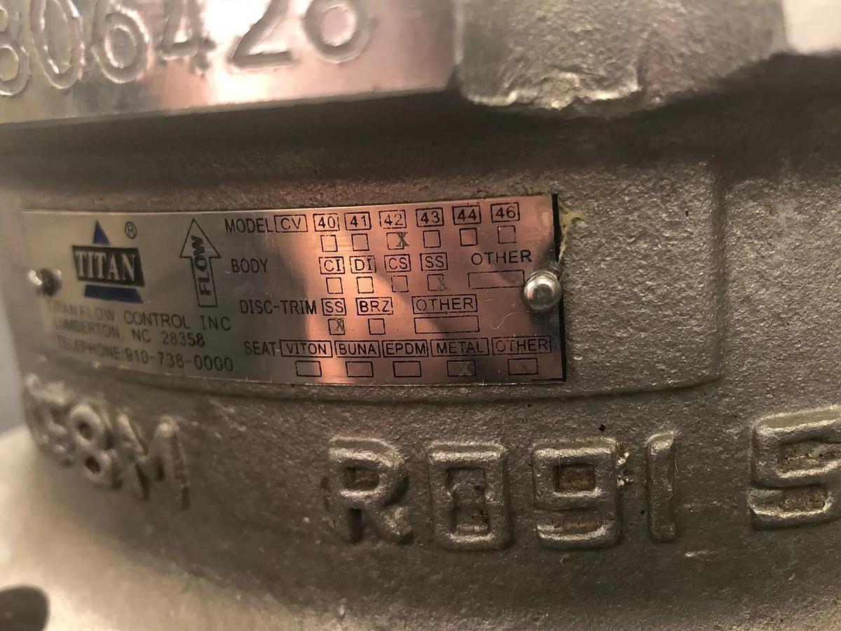 Used Titan Flow Controls CV42 Stainless Steel Dual Disk Check Valve, 6.5” Diameter