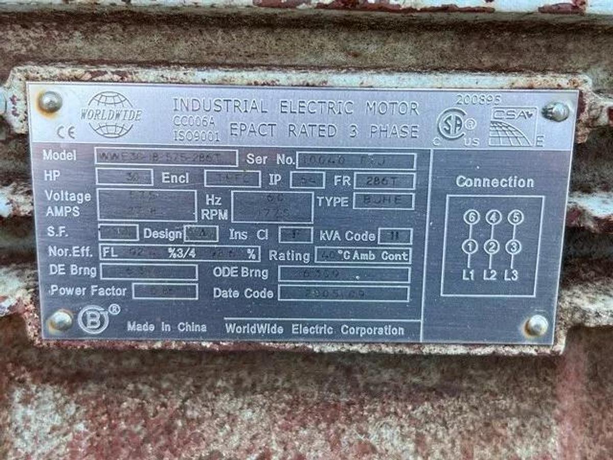 Used Hydraulic Power Unit 200 Gal Tank, Denison Pump S26 34713 0, 30Hp Motor