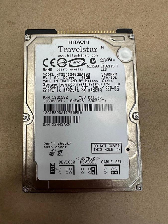 Used HITACHI HTS541040G9AT00 Hard Drive - Lot of 2