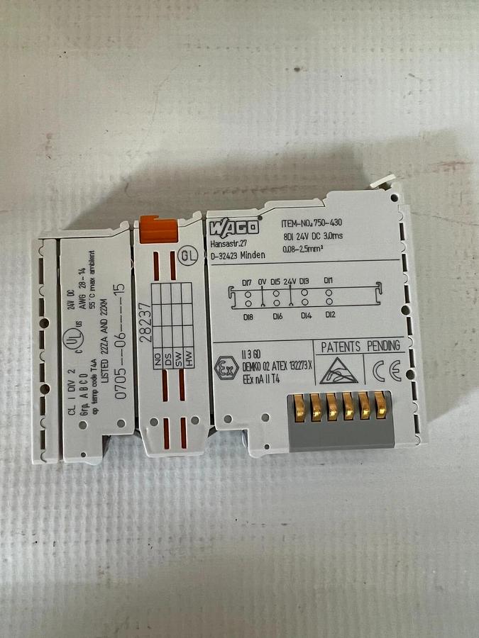 Used WAGO 750-430 8-Channel Digital Input 24VDC
