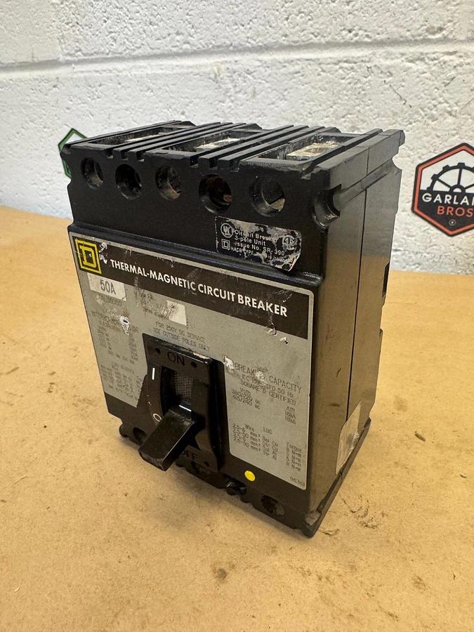 Used Square D FAL36050 Thermal-Magnetic Circuit Breaker, 50 A