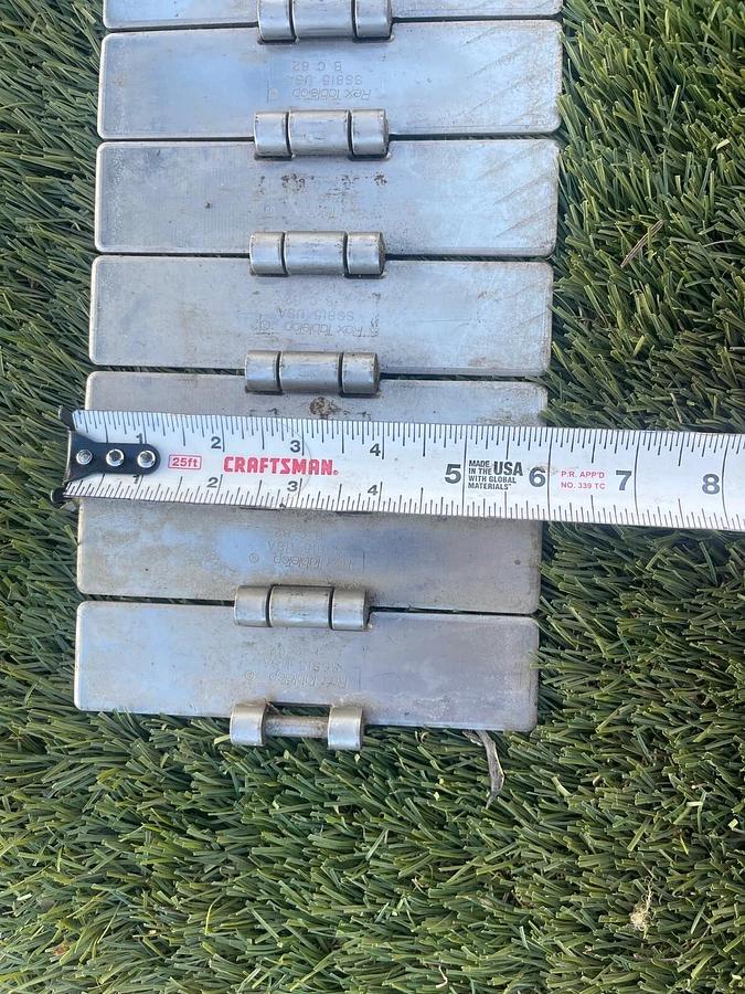 Used Rexnord SS815 BC 82 Tabletop Chain, Stainless Steel, 10’ Length, 6” Width