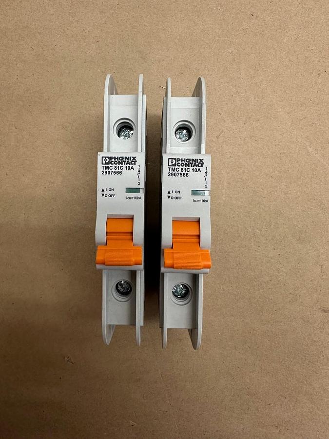 Used Phoenix Contact TMC 81C 10A Circuit Breaker - Lot of 2 *NEW*