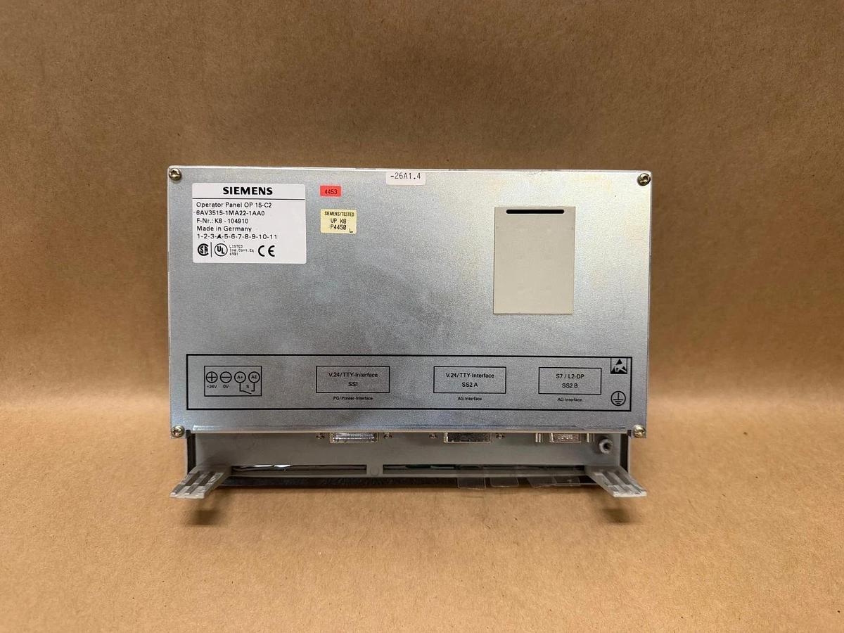 Used Siemens 6AV3515-1MA22-1AA0 OP 15-C2 Operator Panel