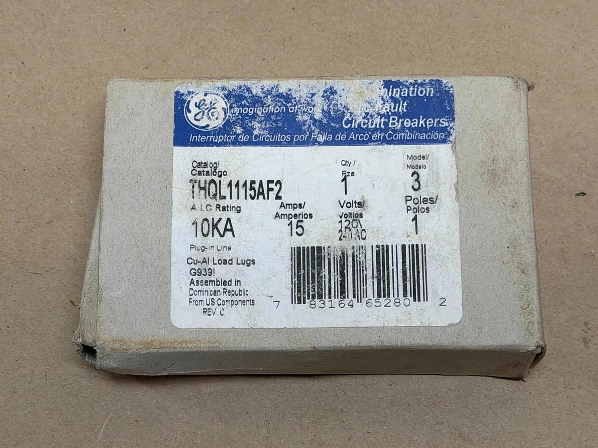 Used GE THQL1115AF2 15A Circuit Breaker