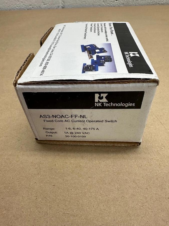 Used NK Technologies AS3-NOAC-FF-NL Fixed Core AC Current Operated Switch *NEW*