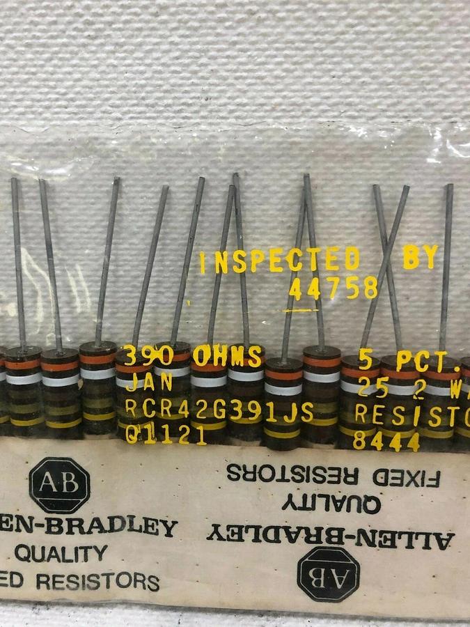 Used Allen-Bradley Resistors (100) 220 OHMS (100) 390 OHMS (100) 68k OHMS