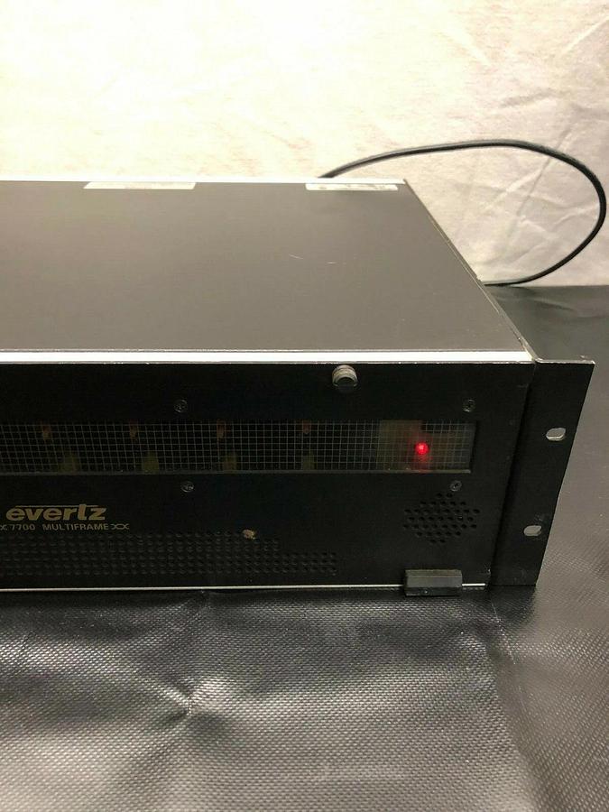 Used Evertz 7700FR-C Audio and Video Multiframe with (7) 7710XUC-HD and (1) 7700FC