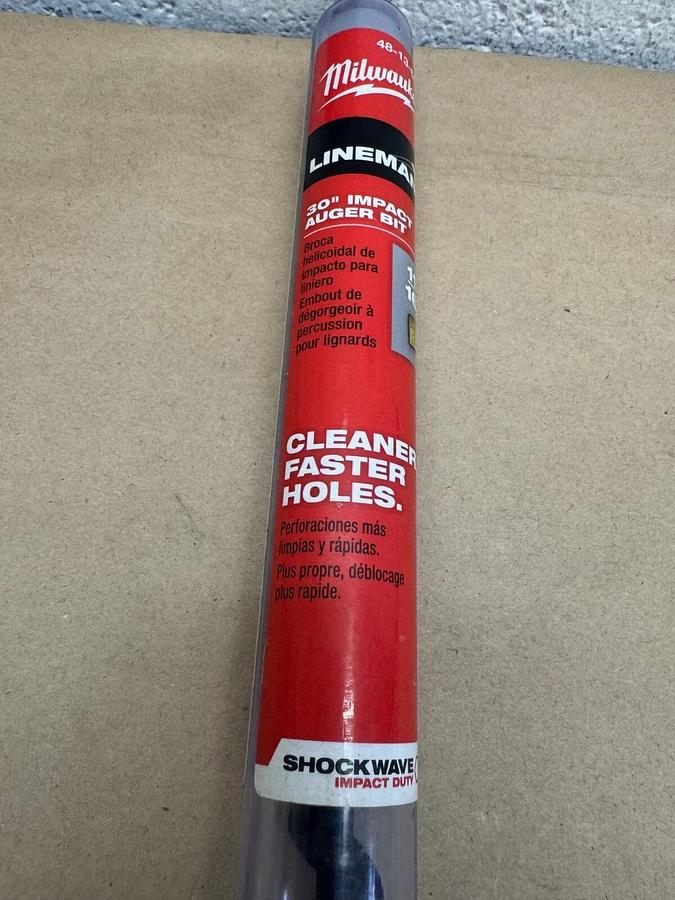 Used Milwaukee 48-13-6905 30” Impact Auger Bit, 11/16”