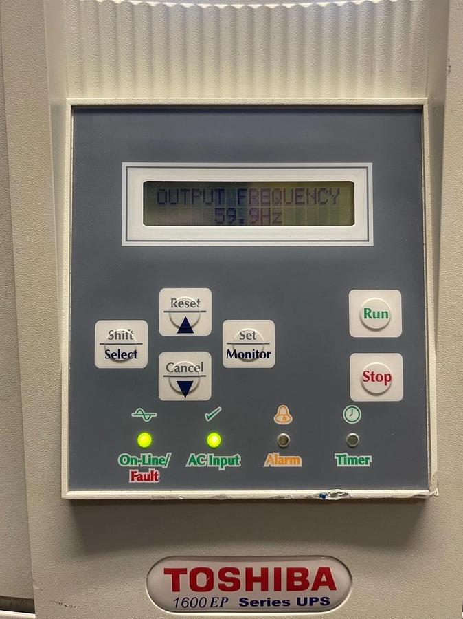 Used Toshiba UE3G2L220C61T Uninterruptible Power Supply 1600EP Series UPS 22KVA 91.6A