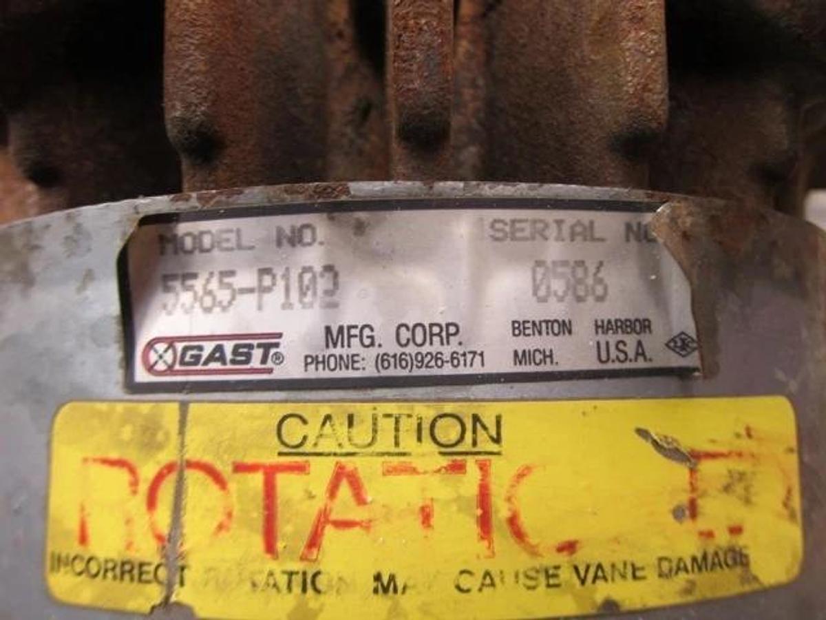 Used Gast Pump 5565-P102 Lincoln 7.5 hp Motor
