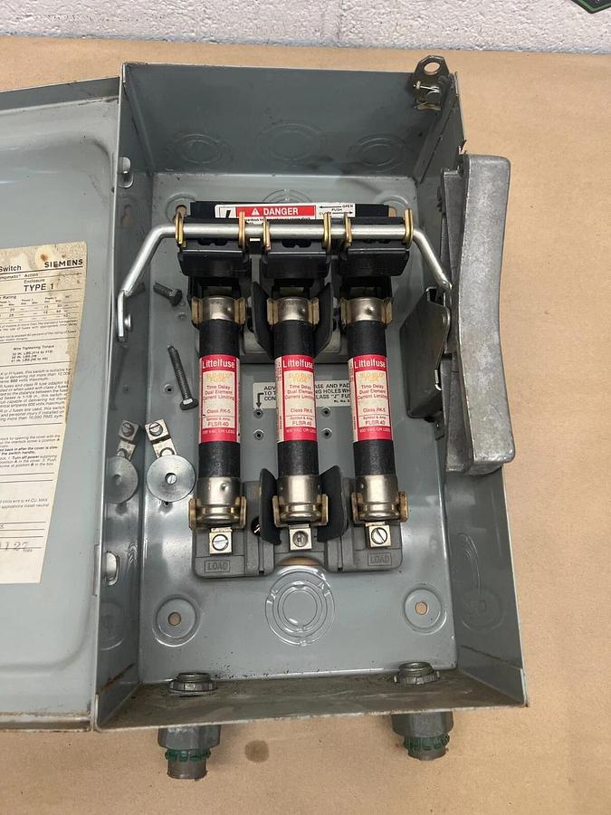 Used Siemens F-352 60A Type 1 I-T-E Enclosed Switch