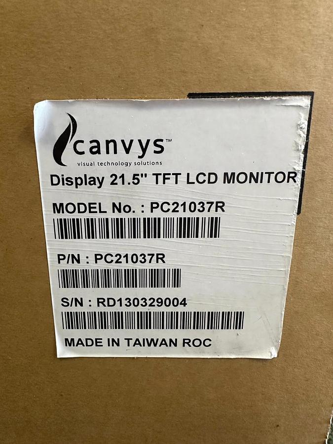 Used Canvys PC21037R Display 21.5” TFT LCD Monitor *FACTORY SEALED*