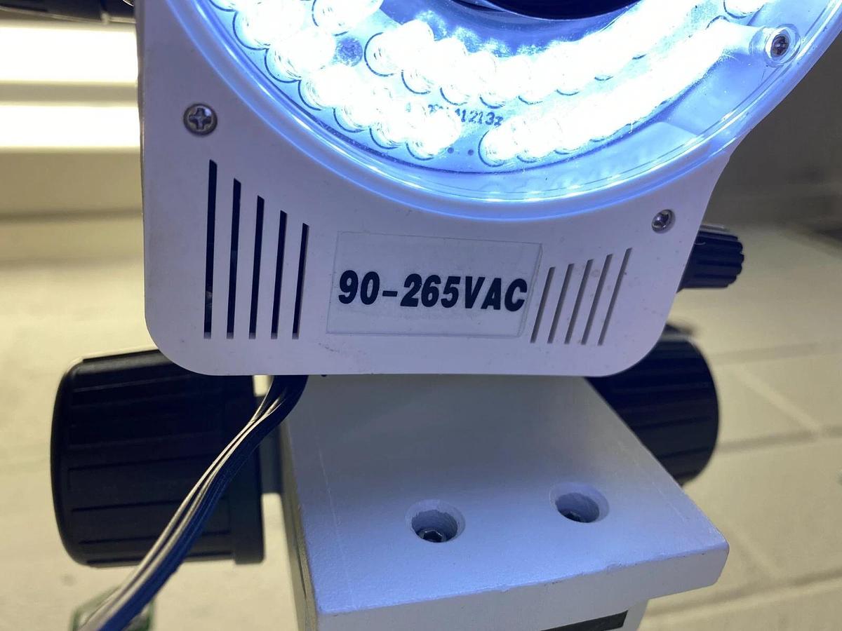 Used AmScope Binocular Compound Microscope, WF10X/20 Lens, LED 80-AG Dimming Light