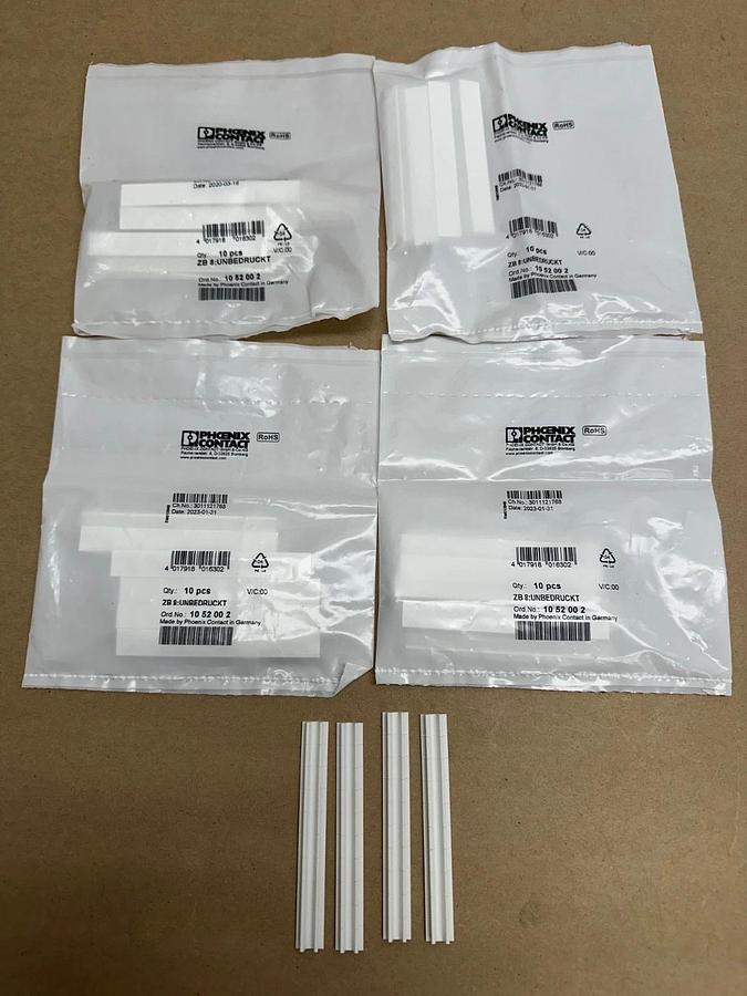 Used Phoenix Contact ZB 8:UNBEDRUCKT Zack Marker Strips - 44 pcs