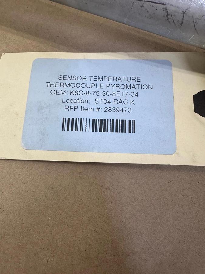 Used Pyromation K8C-8-75-30-8E17-34 Thermocouple Temperature Sensor, 30” *NEW*