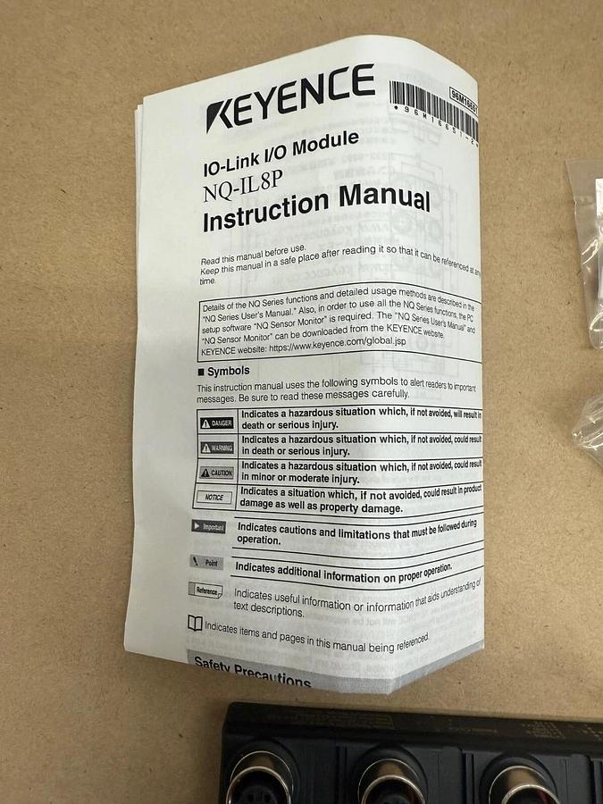 Used Keyence NQIL8P, I/O Module, Power Supply 20.4 to 28.8 VDC