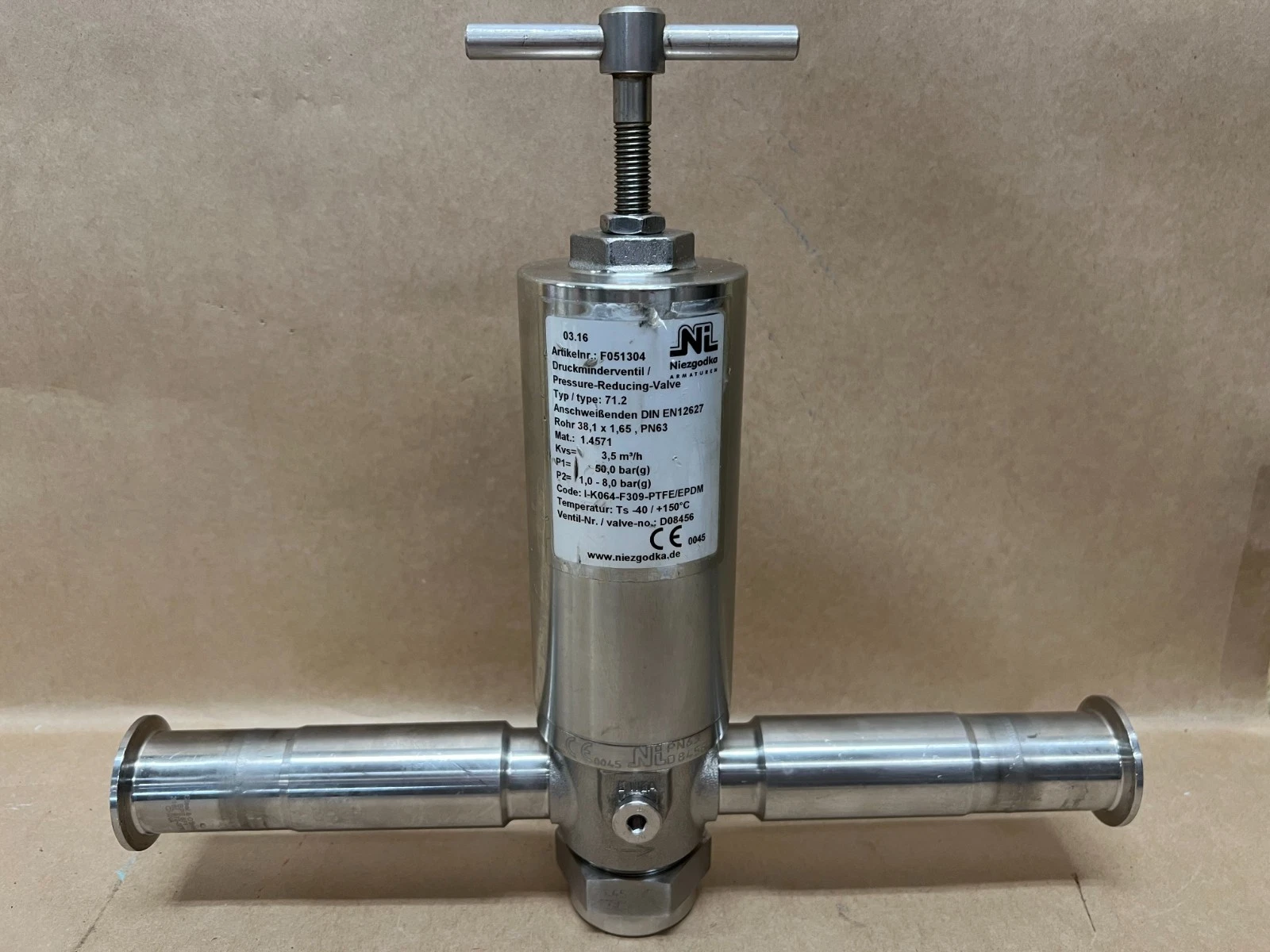 Used Niezgodka Armaturen F051304 Type 71.2, Pressure Reducing Valve