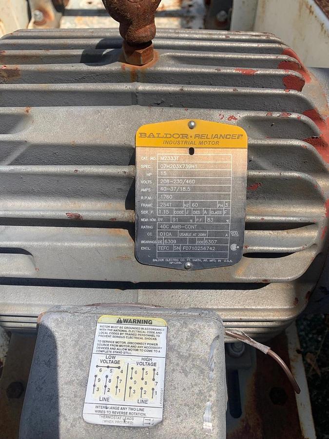 Used Lummus Corporation 125835 KGMD-35 Blower Fan w/ Balfor 15HP Motor