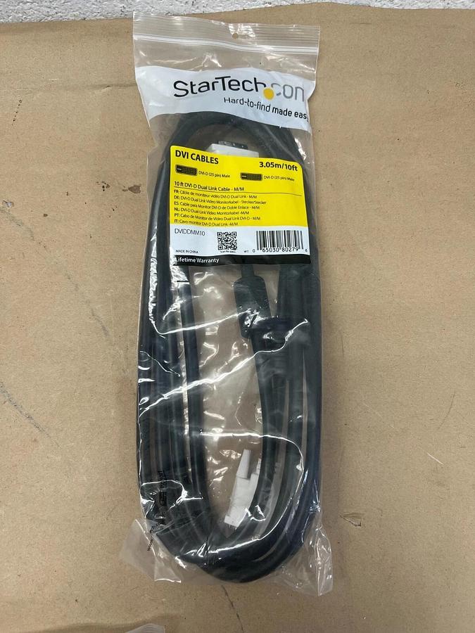 Used StarTech DVIDDMM10 3.05m/10ft DVI-D Dual Link Cable - Lot of 6