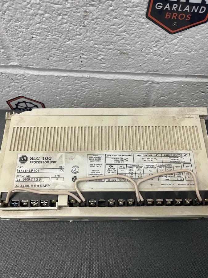 Used Allen Bradley SLC100 Programmable Controller Processor Unit 1745-LP101