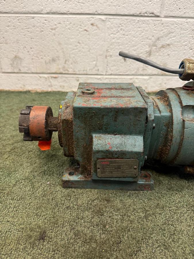Used Dodge HB382CN140TC Gearbox, Ratio 9.7:1, w/ Reliance T56S1014A 1 Hp Motor