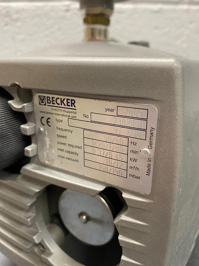 Used Becker VT4.10 Vacuum Pump, 1420/1700 RPM, 10/12 m3/h, 150/150 mbar
