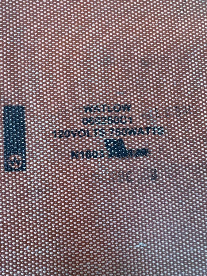 Used Watlow 060250C1 120V/750 Watts Silicone Rubber Heater