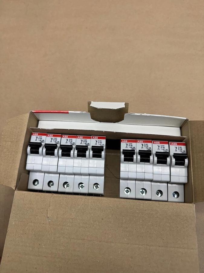 Used ABB S 201-D40 Mini Circuit Breaker, 40A, Box of 9 *NEW*