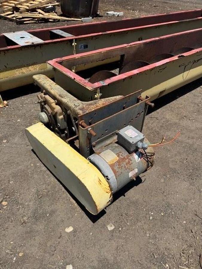 Used Industrial Screw Conveyor 51’ L, 16” Stick, 17” Trough, 15-1/2” Flights, 7.5Hp