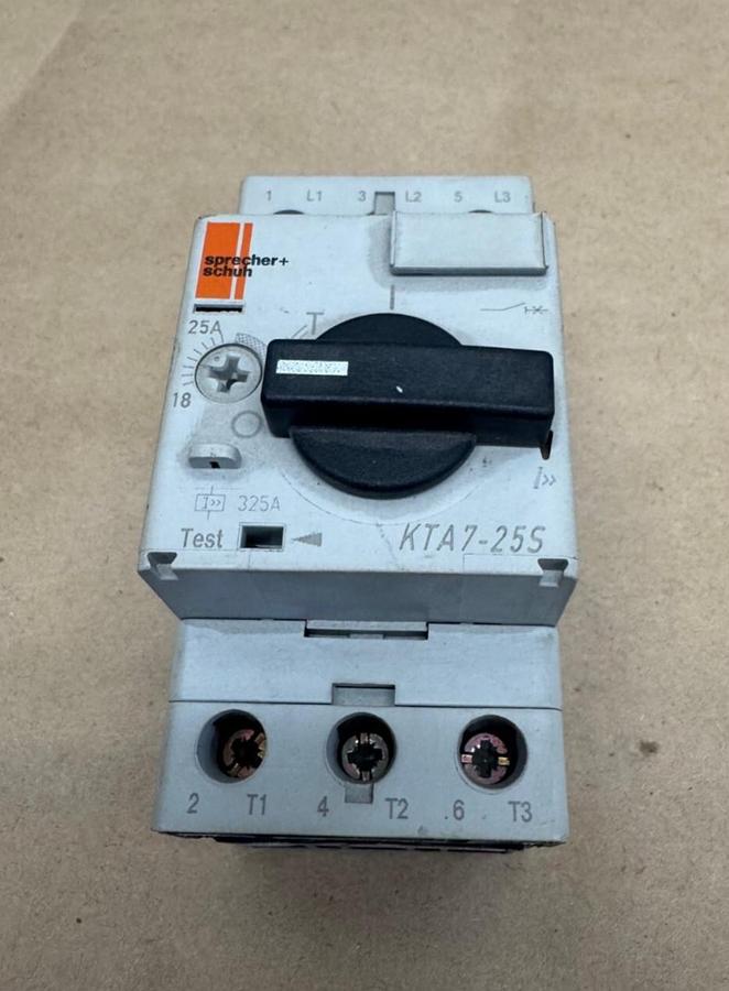 Used Sprecher + Schuh KTA7-25S-25A Manual Motor Protector