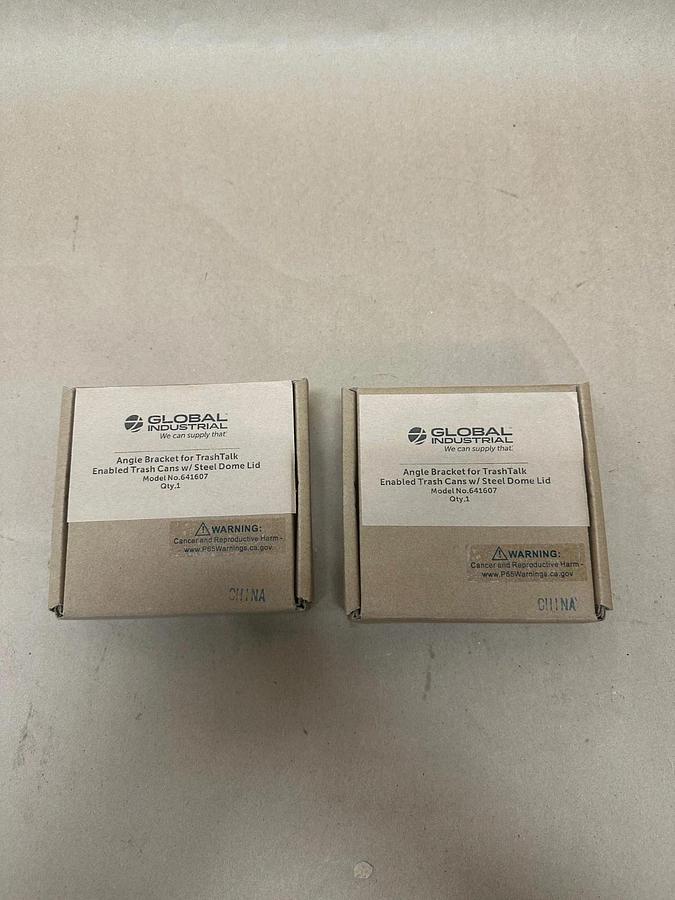 Used Global Industrial 641607 Angle Bracket, Trashtalk Enabled Trash Cans - Lot of 2